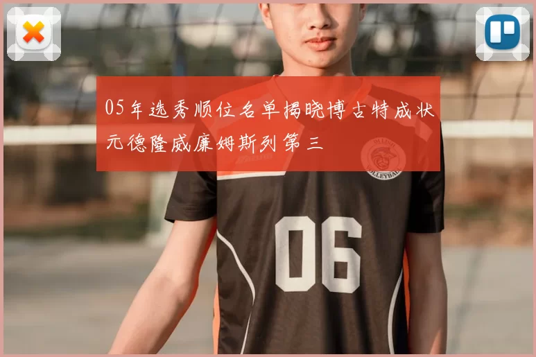 05年选秀顺位名单揭晓博古特成状元德隆威廉姆斯列第三