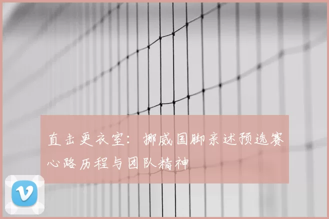 直击更衣室：挪威国脚亲述预选赛心路历程与团队精神